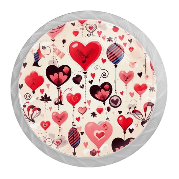 HemaKayy 4 Pack 1.37" Decorative Cabinet Knobs - Elegant ABS Glass Handles for Home Furniture Decor - Dresser Drawer Door Pulls - Perfect for Kitchen Bedroom - Lovely Heart Shape