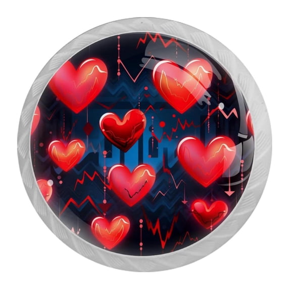 HemaKayy 4 Pack 1.37" Decorative Cabinet Knobs - Elegant ABS Glass Handles for Home Furniture Decor - Dresser Drawer Door Pulls - Perfect for Kitchen Bedroom - Lovely Heart Shape