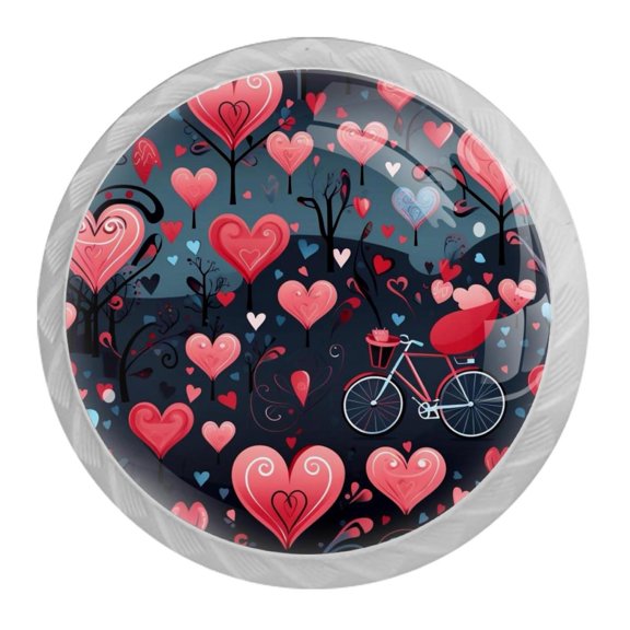 HemaKayy 4 Pack 1.37" Decorative Cabinet Knobs - Elegant ABS Glass Handles for Home Furniture Decor - Dresser Drawer Door Pulls - Perfect for Kitchen Bedroom - Lovely Heart Shape