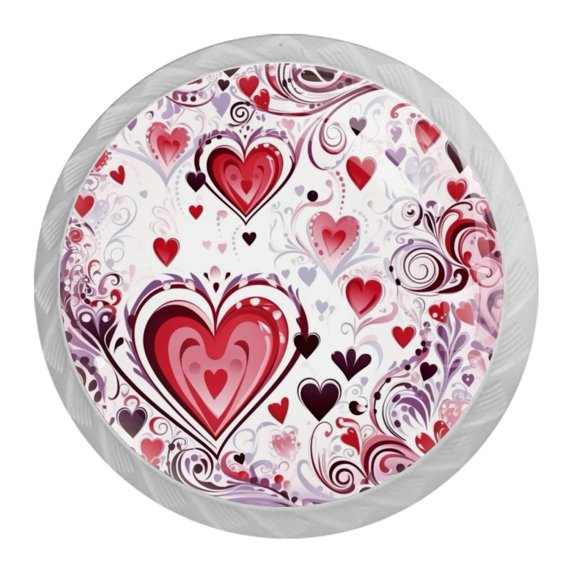 HemaKayy 4 Pack 1.37" Decorative Cabinet Knobs - Elegant ABS Glass Handles for Home Furniture Decor - Dresser Drawer Door Pulls - Perfect for Kitchen Bedroom - Lovely Heart Shape