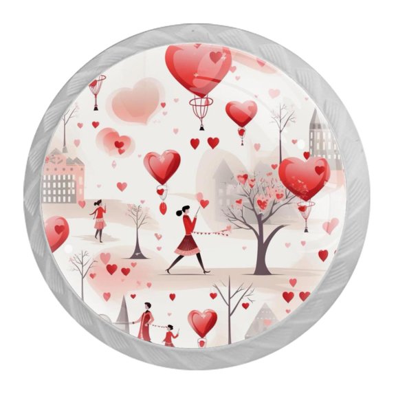 HemaKayy 4 Pack 1.37" Decorative Cabinet Knobs - Elegant ABS Glass Handles for Home Furniture Decor - Dresser Drawer Door Pulls - Perfect for Kitchen Bedroom - Lovely Heart Shape