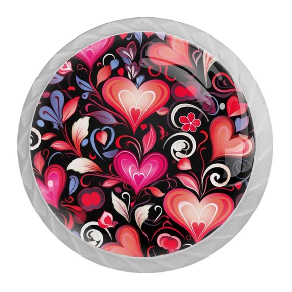 HemaKayy 4 Pack 1.37" Decorative Cabinet Knobs - Elegant ABS Glass Handles for Home Furniture Decor - Dresser Drawer Door Pulls - Perfect for Kitchen Bedroom - Lovely Heart Shape