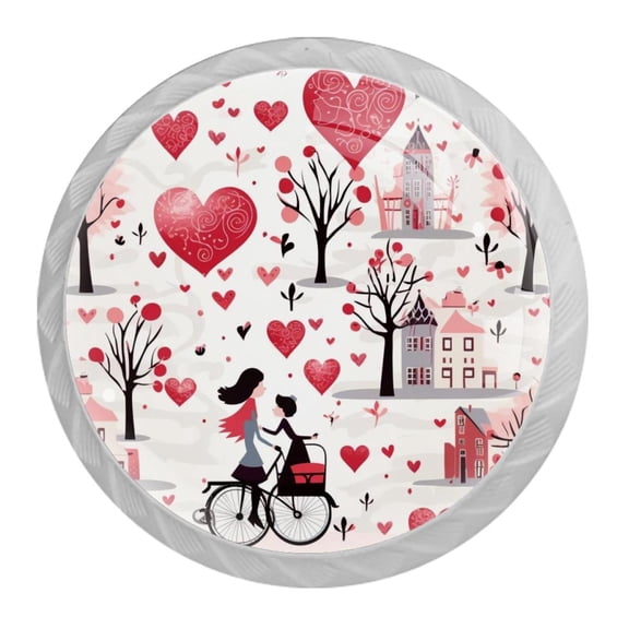 HemaKayy 4 Pack 1.37" Decorative Cabinet Knobs - Elegant ABS Glass Handles for Home Furniture Decor - Dresser Drawer Door Pulls - Perfect for Kitchen Bedroom - Lovely Heart Shape