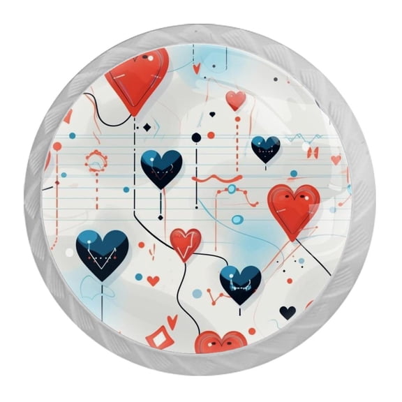 HemaKayy 4 Pack 1.37" Decorative Cabinet Knobs - Elegant ABS Glass Handles for Home Furniture Decor - Dresser Drawer Door Pulls - Perfect for Kitchen Bedroom - Lovely Heart Shape