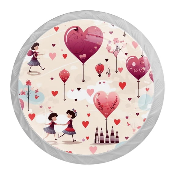 HemaKayy 4 Pack 1.37" Decorative Cabinet Knobs - Elegant ABS Glass Handles for Home Furniture Decor - Dresser Drawer Door Pulls - Perfect for Kitchen Bedroom - Lovely Heart Shape