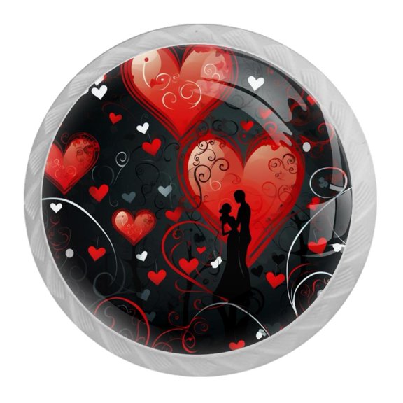 HemaKayy 4 Pack 1.37" Decorative Cabinet Knobs - Elegant ABS Glass Handles for Home Furniture Decor - Dresser Drawer Door Pulls - Perfect for Kitchen Bedroom - Lovely Heart Shape