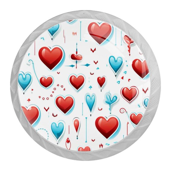 HemaKayy 4 Pack 1.37" Decorative Cabinet Knobs - Elegant ABS Glass Handles for Home Furniture Decor - Dresser Drawer Door Pulls - Perfect for Kitchen Bedroom - Lovely Heart Shape