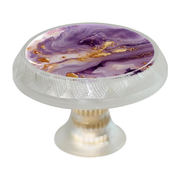 HemaKayy 4 Pack 1.37" Decorative Cabinet Knobs - Themed ABS Glass Drawer Handle, Durable & Rust-Resistant, Perfect for Kitchen, Bathroom, and Home Decor - Unique Marble Texture