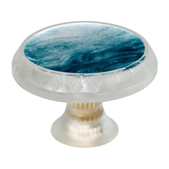 HemaKayy 4 Pack 1.37" Decorative Cabinet Knobs - Themed ABS Glass Drawer Handle, Durable & Rust-Resistant, Perfect for Kitchen, Bathroom, and Home Decor - Unique Marble Texture