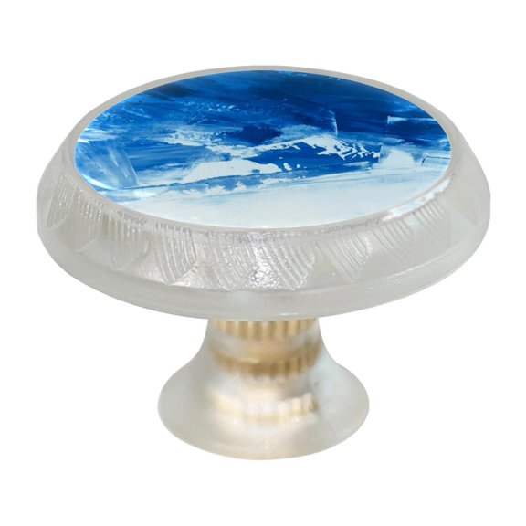 HemaKayy 4 Pack 1.37" Decorative Cabinet Knobs - Themed ABS Glass Drawer Handle, Durable & Rust-Resistant, Perfect for Kitchen, Bathroom, and Home Decor - Unique Marble Texture