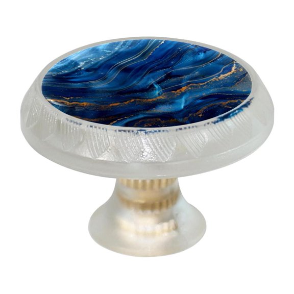 HemaKayy 4 Pack 1.37" Decorative Cabinet Knobs - Themed ABS Glass Drawer Handle, Durable & Rust-Resistant, Perfect for Kitchen, Bathroom, and Home Decor - Unique Marble Texture