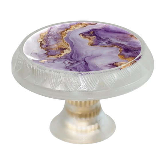 HemaKayy 4 Pack 1.37" Decorative Cabinet Knobs - Themed ABS Glass Drawer Handle, Durable & Rust-Resistant, Perfect for Kitchen, Bathroom, and Home Decor - Unique Marble Texture