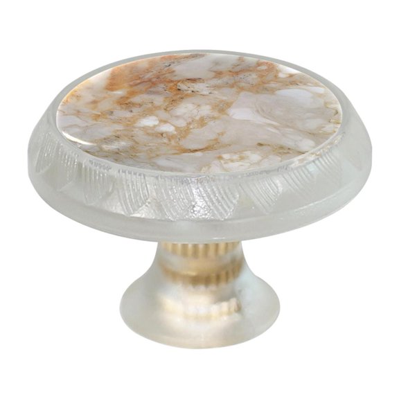 HemaKayy 4 Pack 1.37" Decorative Cabinet Knobs - Themed ABS Glass Drawer Handle, Durable & Rust-Resistant, Perfect for Kitchen, Bathroom, and Home Decor - Unique Marble Texture