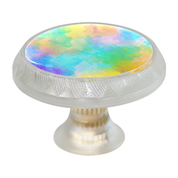 HemaKayy 4 Pack 1.37" Decorative Cabinet Knobs - Themed ABS Glass Drawer Handle, Durable & Rust-Resistant, Perfect for Kitchen, Bathroom, and Home Decor - Unique Marble Texture