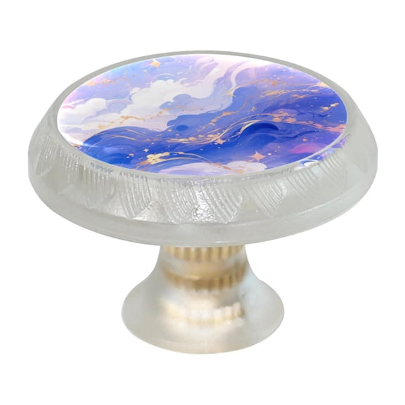 HemaKayy 4 Pack 1.37" Decorative Cabinet Knobs - Themed ABS Glass Drawer Handle, Durable & Rust-Resistant, Perfect for Kitchen, Bathroom, and Home Decor - Unique Marble Texture