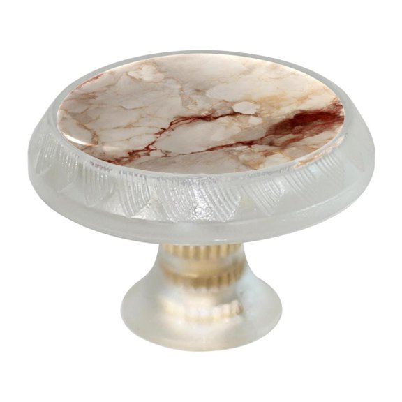 HemaKayy 4 Pack 1.37" Decorative Cabinet Knobs - Themed ABS Glass Drawer Handle, Durable & Rust-Resistant, Perfect for Kitchen, Bathroom, and Home Decor - Unique Marble Texture