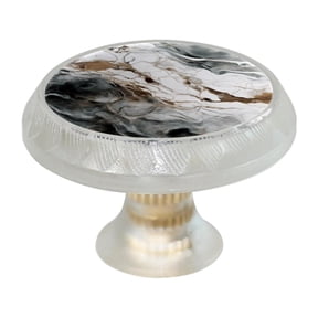 HemaKayy 4 Pack 1.37" Decorative Cabinet Knobs - Themed ABS Glass Drawer Handle, Durable & Rust-Resistant, Perfect for Kitchen, Bathroom, and Home Decor - Unique Marble Texture
