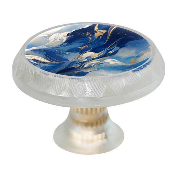 HemaKayy 4 Pack 1.37" Decorative Cabinet Knobs - Themed ABS Glass Drawer Handle, Durable & Rust-Resistant, Perfect for Kitchen, Bathroom, and Home Decor - Unique Marble Texture
