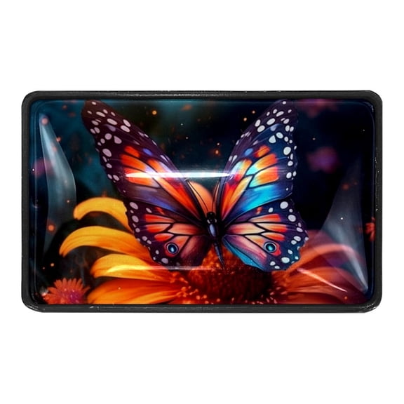 HemaKayy 4 Pack 1.65" Decorative Cabinet Knobs - Elegant & Premium ABS Cabochon Glass | Easy Installation & Long-lasting | Perfect for Home Decor | Colorful Butterfly on Orange Chrysanthemum