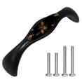 thumbnail image 1 of HemaKayy 4 Pack 5.6" Decorative Cabinet Pulls - Durable ABS Glass Handles for Home, Kitchen, Bedroom, and Furniture Decor | Unique Design Pulls for Drawer Doors | Bee Golden Embroidery, 1 of 6