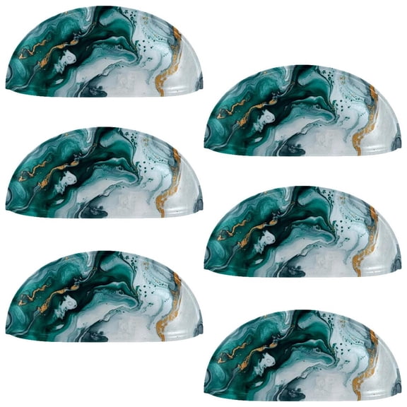 HemaKayy 6 Pack 3.5" Decorative Cabinet Knobs - Elegant ABS Glass Cup Handles for Home Furniture Decor - Dresser Drawer Door Pulls - Perfect for Kitchen Bedroom - Unique Marble Texture