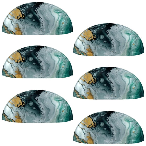 HemaKayy 6 Pack 3.5" Decorative Cabinet Knobs - Elegant ABS Glass Cup Handles for Home Furniture Decor - Dresser Drawer Door Pulls - Perfect for Kitchen Bedroom - Unique Marble Texture