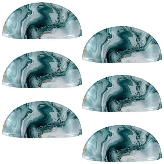 HemaKayy 6 Pack 3.5" Decorative Cabinet Knobs - Elegant ABS Glass Cup Handles for Home Furniture Decor - Dresser Drawer Door Pulls - Perfect for Kitchen Bedroom - Unique Marble Texture