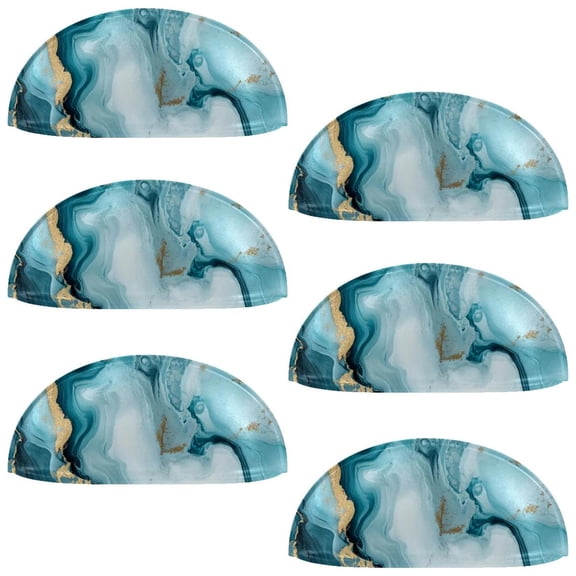 HemaKayy 6 Pack 3.5" Decorative Cabinet Knobs - Elegant ABS Glass Cup Handles for Home Furniture Decor - Dresser Drawer Door Pulls - Perfect for Kitchen Bedroom - Unique Marble Texture