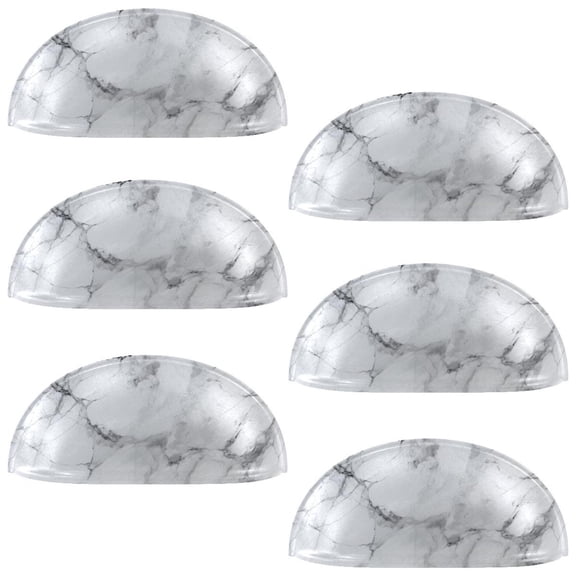 HemaKayy 6 Pack 3.5" Decorative Cabinet Knobs - Elegant ABS Glass Cup Handles for Home Furniture Decor - Dresser Drawer Door Pulls - Perfect for Kitchen Bedroom - Unique Marble Texture