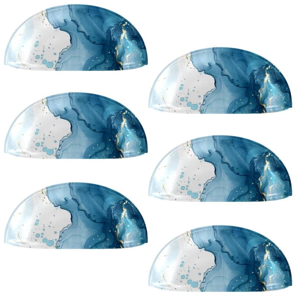 HemaKayy 6 Pack 3.5" Decorative Cabinet Knobs - Elegant ABS Glass Cup Handles for Home Furniture Decor - Dresser Drawer Door Pulls - Perfect for Kitchen Bedroom - Unique Marble Texture