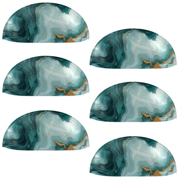 HemaKayy 6 Pack 3.5" Decorative Cabinet Knobs - Elegant ABS Glass Cup Handles for Home Furniture Decor - Dresser Drawer Door Pulls - Perfect for Kitchen Bedroom - Unique Marble Texture
