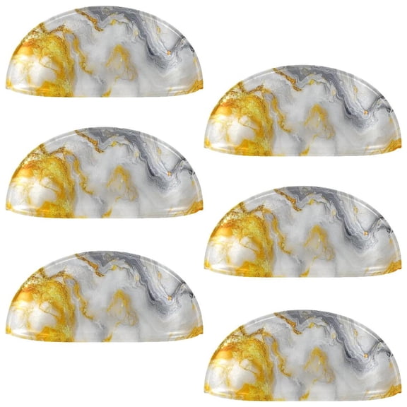 HemaKayy 6 Pack 3.5" Decorative Cabinet Knobs - Elegant ABS Glass Cup Handles for Home Furniture Decor - Dresser Drawer Door Pulls - Perfect for Kitchen Bedroom - Unique Marble Texture