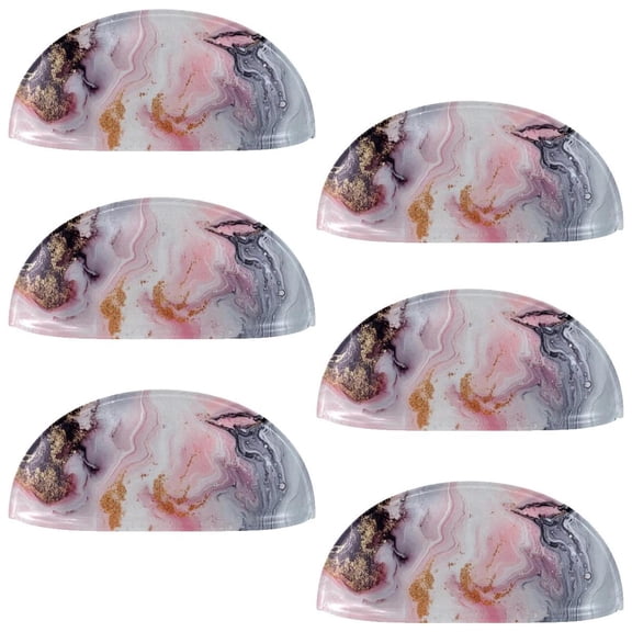 HemaKayy 6 Pack 3.5" Decorative Cabinet Knobs - Elegant ABS Glass Cup Handles for Home Furniture Decor - Dresser Drawer Door Pulls - Perfect for Kitchen Bedroom - Unique Marble Texture