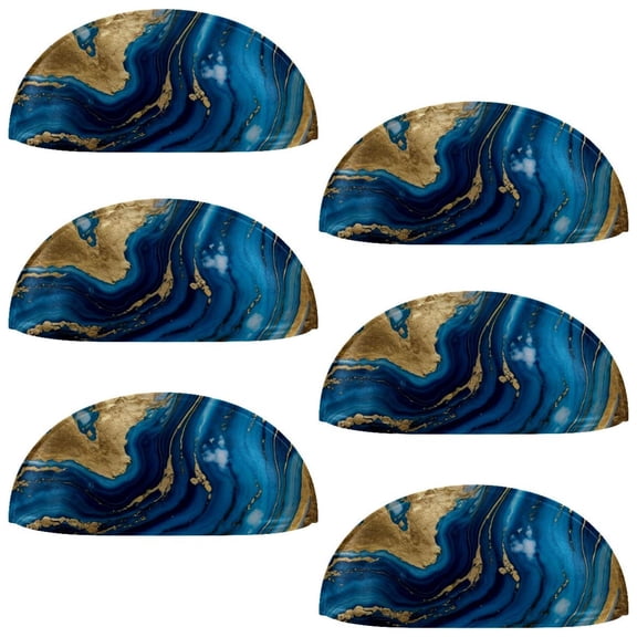 HemaKayy 6 Pack 3.5" Decorative Cabinet Knobs - Elegant ABS Glass Cup Handles for Home Furniture Decor - Dresser Drawer Door Pulls - Perfect for Kitchen Bedroom - Unique Marble Texture