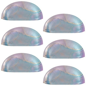 HemaKayy 6 Pack 3.5" Decorative Cabinet Knobs - Elegant ABS Glass Cup Handles for Home Furniture Decor - Dresser Drawer Door Pulls - Perfect for Kitchen Bedroom - Unique Marble Texture