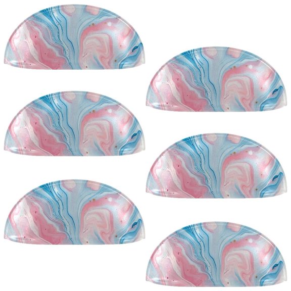 HemaKayy 6 Pack 3.5" Decorative Cabinet Knobs - Elegant ABS Glass Cup Handles for Home Furniture Decor - Dresser Drawer Door Pulls - Perfect for Kitchen Bedroom - Unique Marble Texture