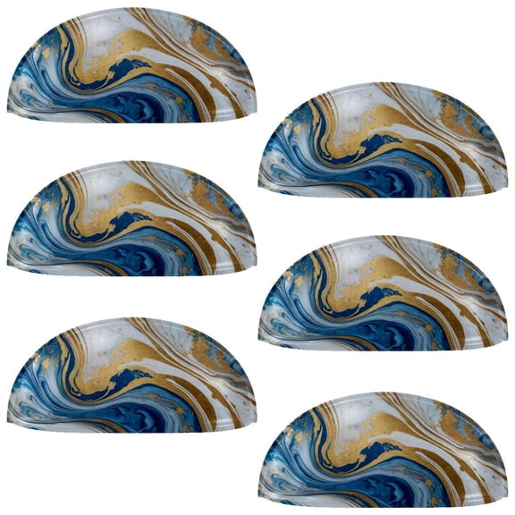 HemaKayy 6 Pack 3.5" Decorative Cabinet Knobs - Elegant ABS Glass Cup Handles for Home Furniture Decor - Dresser Drawer Door Pulls - Perfect for Kitchen Bedroom - Unique Marble Texture