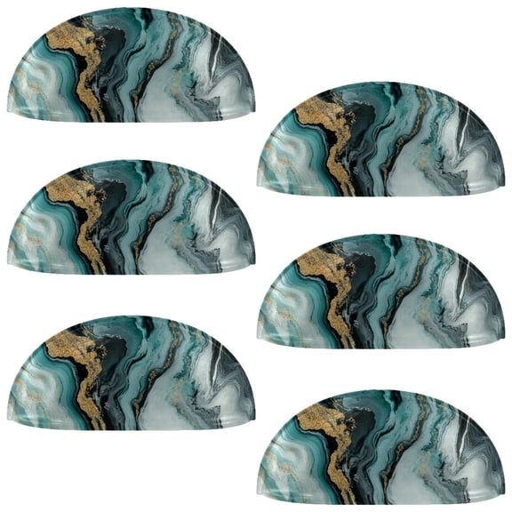 HemaKayy 6 Pack 3.5" Decorative Cabinet Knobs - Elegant ABS Glass Cup Handles for Home Furniture Decor - Dresser Drawer Door Pulls - Perfect for Kitchen Bedroom - Unique Marble Texture