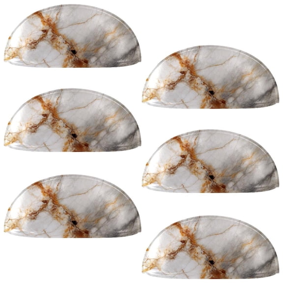 HemaKayy 6 Pack 3.5" Decorative Cabinet Knobs - Elegant ABS Glass Cup Handles for Home Furniture Decor - Dresser Drawer Door Pulls - Perfect for Kitchen Bedroom - Unique Marble Texture