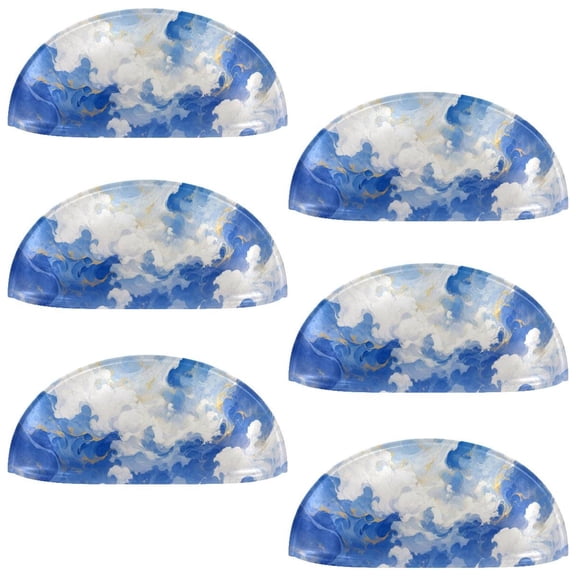 HemaKayy 6 Pack 3.5" Decorative Cabinet Knobs - Elegant ABS Glass Cup Handles for Home Furniture Decor - Dresser Drawer Door Pulls - Perfect for Kitchen Bedroom - Unique Marble Texture