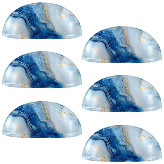 HemaKayy 6 Pack 3.5" Decorative Cabinet Knobs - Elegant ABS Glass Cup Handles for Home Furniture Decor - Dresser Drawer Door Pulls - Perfect for Kitchen Bedroom - Unique Marble Texture
