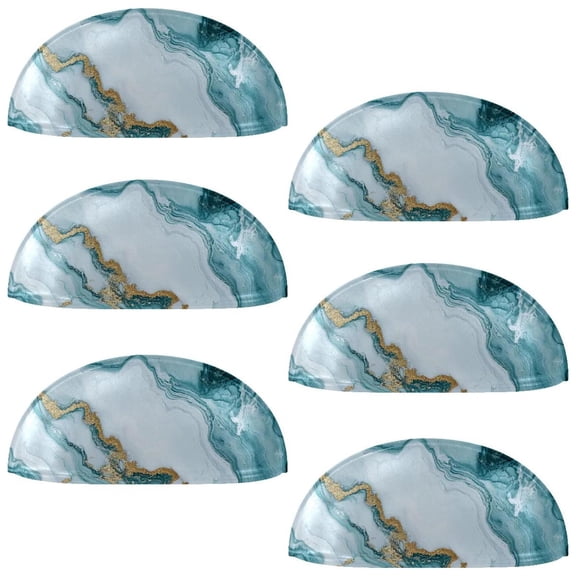 HemaKayy 6 Pack 3.5" Decorative Cabinet Knobs - Elegant ABS Glass Cup Handles for Home Furniture Decor - Dresser Drawer Door Pulls - Perfect for Kitchen Bedroom - Unique Marble Texture