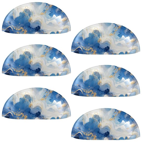 HemaKayy 6 Pack 3.5" Decorative Cabinet Knobs - Elegant ABS Glass Cup Handles for Home Furniture Decor - Dresser Drawer Door Pulls - Perfect for Kitchen Bedroom - Unique Marble Texture