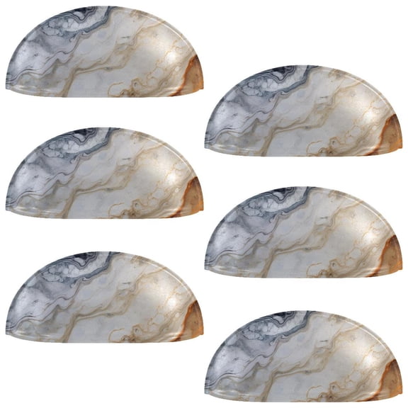 HemaKayy 6 Pack 3.5" Decorative Cabinet Knobs - Elegant ABS Glass Cup Handles for Home Furniture Decor - Dresser Drawer Door Pulls - Perfect for Kitchen Bedroom - Unique Marble Texture