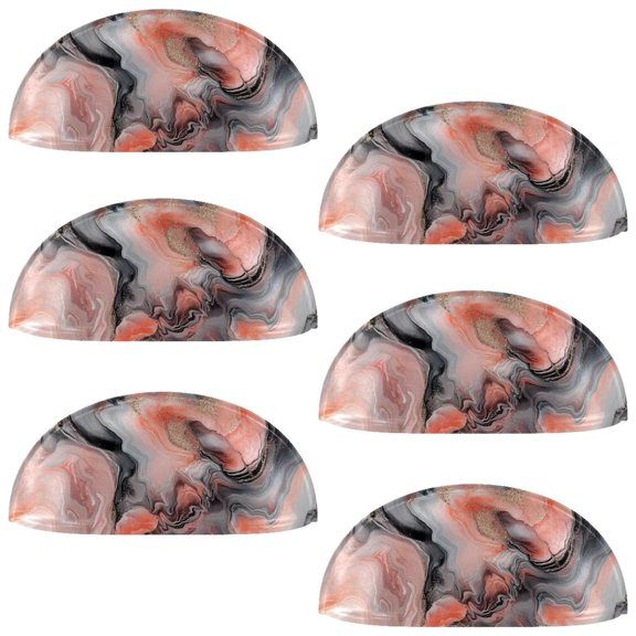 HemaKayy 6 Pack 3.5" Decorative Cabinet Knobs - Elegant ABS Glass Cup Handles for Home Furniture Decor - Dresser Drawer Door Pulls - Perfect for Kitchen Bedroom - Unique Marble Texture