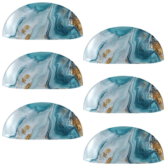 HemaKayy 6 Pack 3.5" Decorative Cabinet Knobs - Elegant ABS Glass Cup Handles for Home Furniture Decor - Dresser Drawer Door Pulls - Perfect for Kitchen Bedroom - Unique Marble Texture