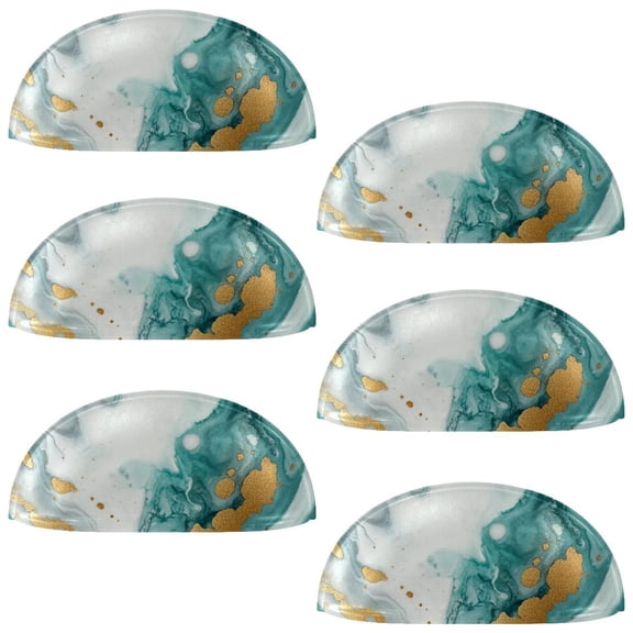 HemaKayy 6 Pack 3.5" Decorative Cabinet Knobs - Elegant ABS Glass Cup Handles for Home Furniture Decor - Dresser Drawer Door Pulls - Perfect for Kitchen Bedroom - Unique Marble Texture