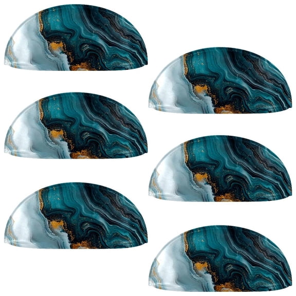 HemaKayy 6 Pack 3.5" Decorative Cabinet Knobs - Elegant ABS Glass Cup Handles for Home Furniture Decor - Dresser Drawer Door Pulls - Perfect for Kitchen Bedroom - Unique Marble Texture