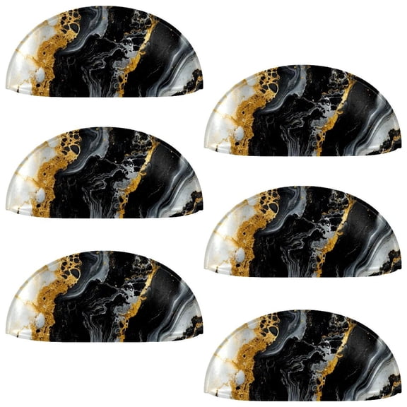 HemaKayy 6 Pack 3.5" Decorative Cabinet Knobs - Elegant ABS Glass Cup Handles for Home Furniture Decor - Dresser Drawer Door Pulls - Perfect for Kitchen Bedroom - Unique Marble Texture