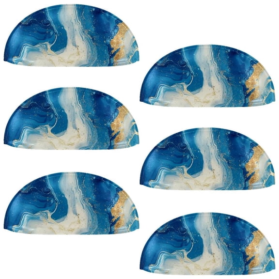 HemaKayy 6 Pack 3.5" Decorative Cabinet Knobs - Elegant ABS Glass Cup Handles for Home Furniture Decor - Dresser Drawer Door Pulls - Perfect for Kitchen Bedroom - Unique Marble Texture